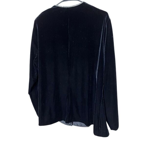 Vintage Ronni Nicole II By Ouida Black Velvet Rhinestone Button Down Blouse 3X - Picture 6 of 6